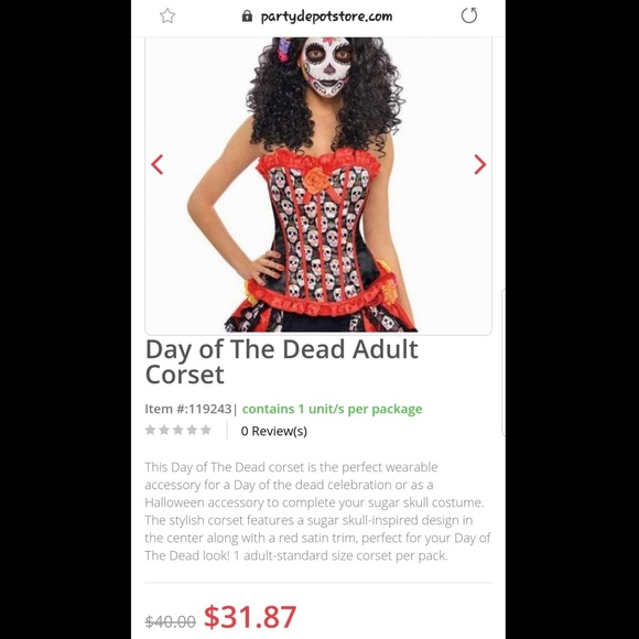 Day Of The Dead Girl Halloween set - Picture 7 of 8